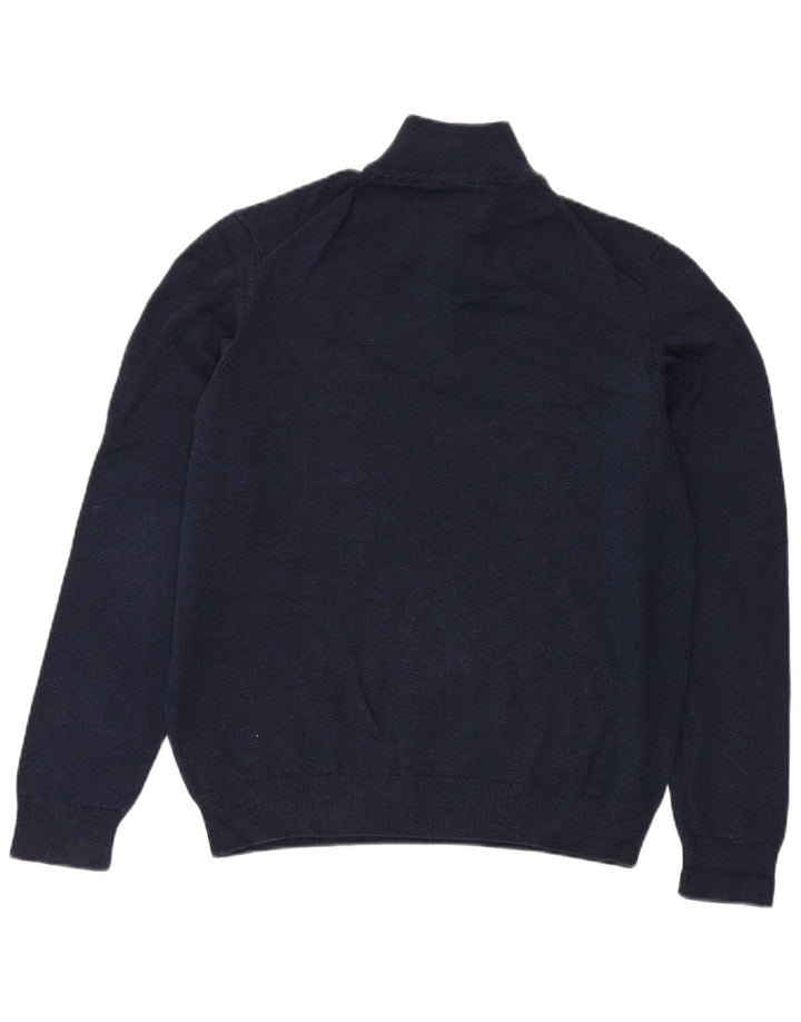 Farah Herren-Pullover mit Reißverschluss am Hals, groß, marineblaue Baumwolle