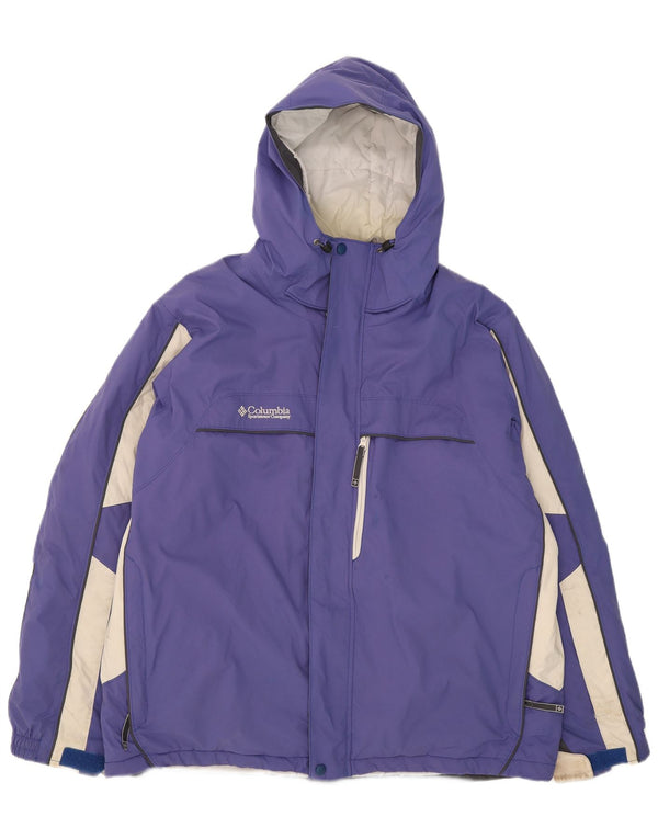 Columbia Herren-Skijacke mit Kapuze, UK 42, XL, lila, Colourblock-Nylon