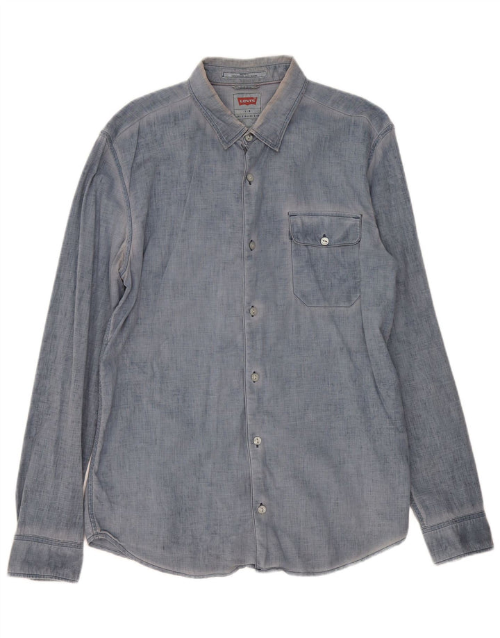 Levi's Herren-Hemd mit moderner Passform, groß, aus blauer Baumwolle