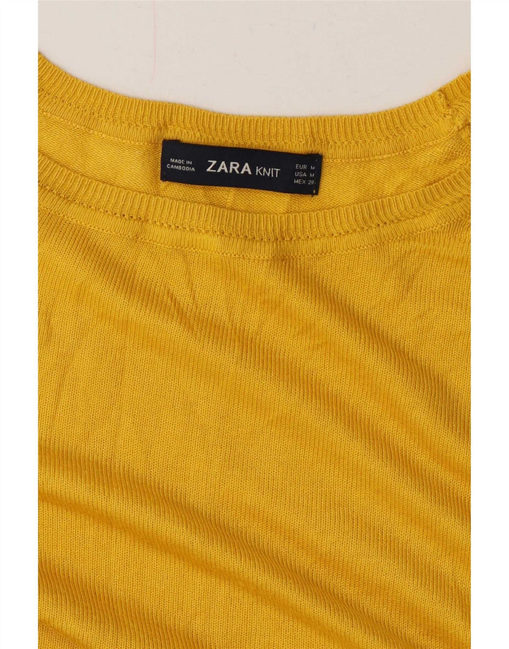 Zara Damen-Pullover, übergroß, U-Boot-Ausschnitt, Gr. 14, Mittelgelb