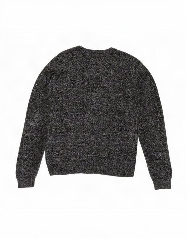 Topshop Damen-Pullover in Übergröße mit Rundhalsausschnitt, Gr. 10, Größe S, Schwarz gefleckt