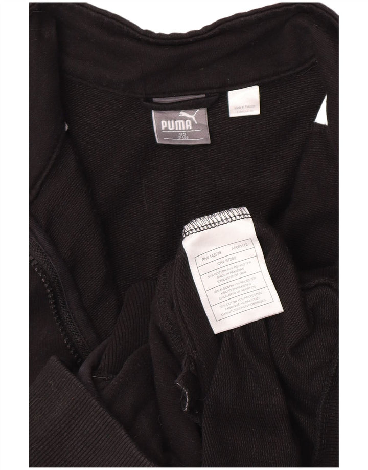 Puma Jungen-Trainingsanzug, Oberteil, Jacke, 7–8 Jahre, Größe S, Schwarz, Colourblock-Baumwolle
