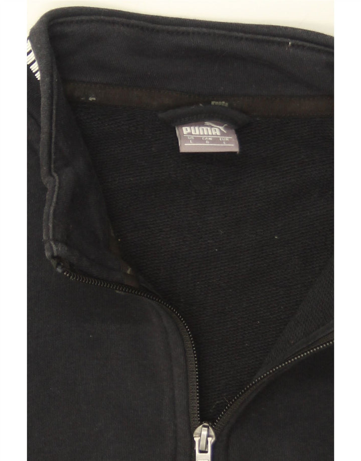 PUMA Womens Graphic Tracksuit Top Jacket UK 16 Large Black Cotton Vintage Puma and Second-Hand Puma from Messina Hembry 