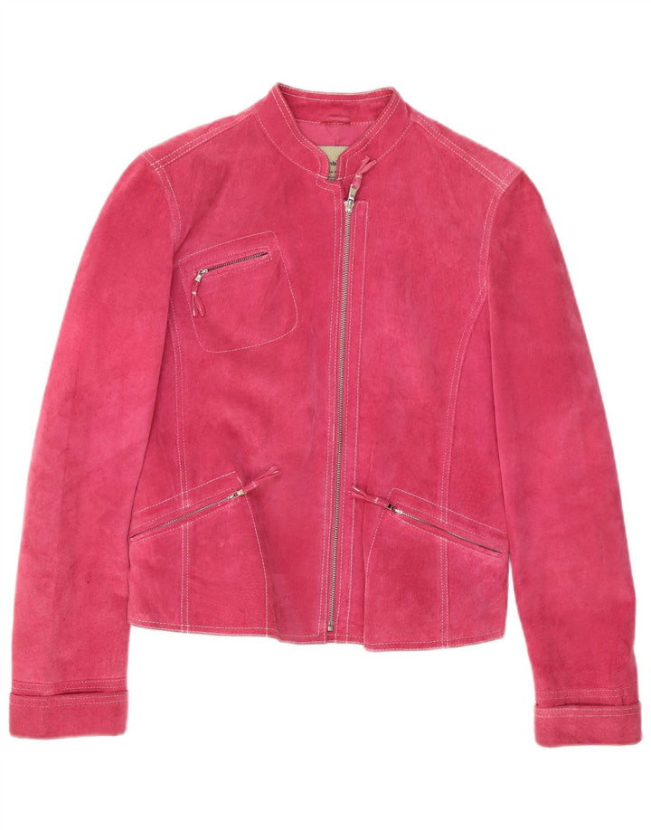 Conbipel Damen Wildlederjacke IT 46 Großes rosa Leder