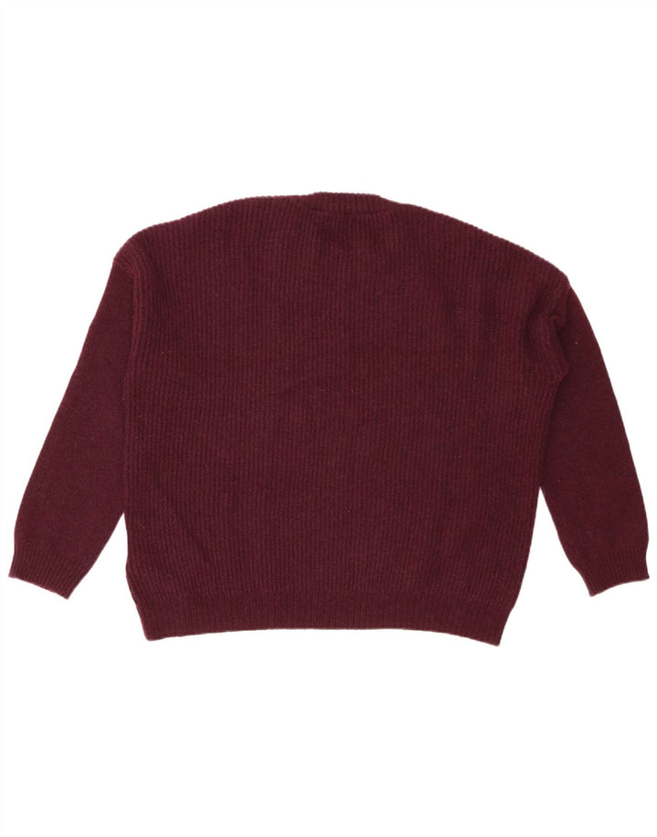 KAPPA Damen-Pullover, übergroß, Rundhalsausschnitt, UK 16, Größe L, Kastanienbraun, Wolle