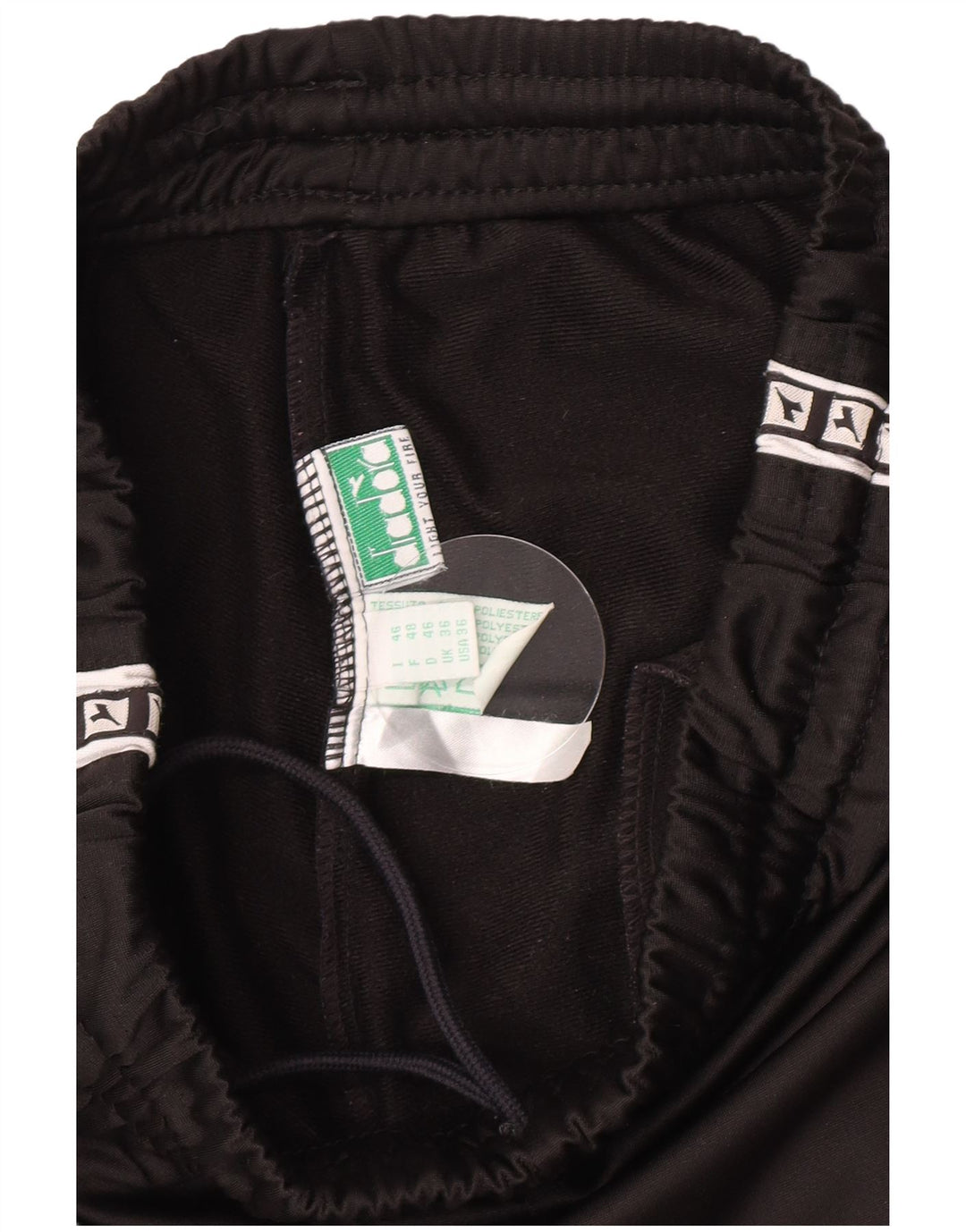 Diadora Herren-Trainingshose mit Grafik, UK 36, Größe S, Schwarz, Polyester