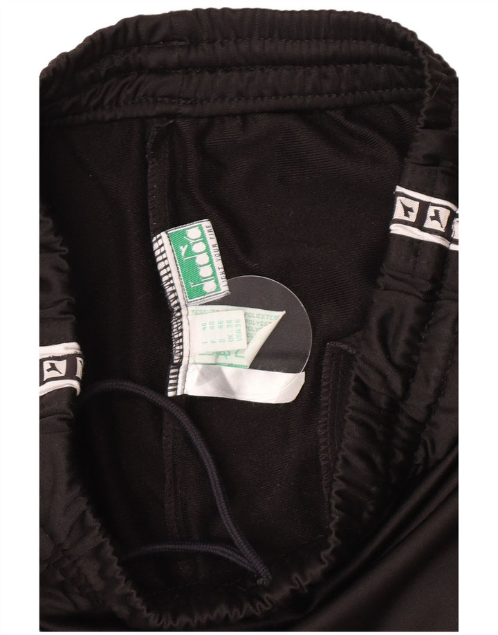 Diadora Herren-Trainingshose mit Grafik, UK 36, Größe S, Schwarz, Polyester