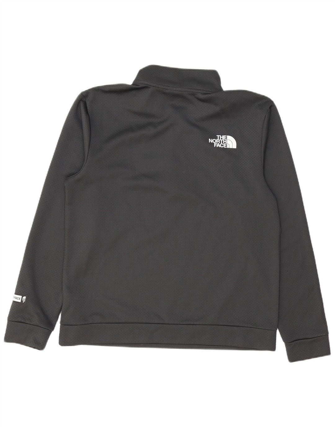 THE NORTH FACE Herren-Sweatshirt mit Reißverschluss am Hals, mittelgrau kariertes Polyester