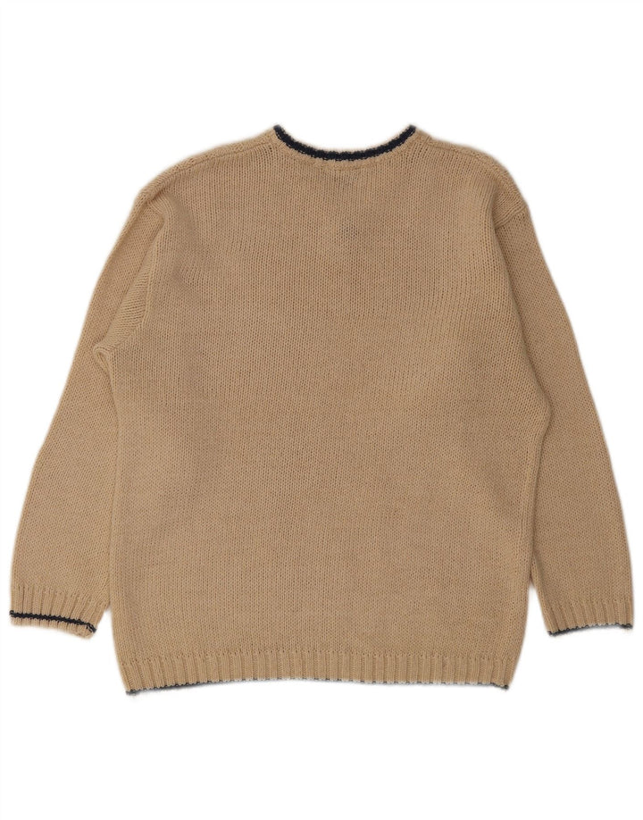 John F. Gee Herren-Pullover mit V-Ausschnitt IT 48/50 Mittelbeige Polyacryl