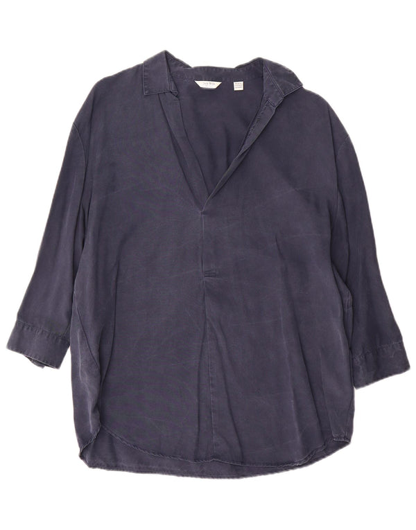 Jack Wills Damen-Blusenoberteil mit 3/4-Ärmeln, übergroß, UK-Gr. 6, XS, Marineblau aus Lyocell