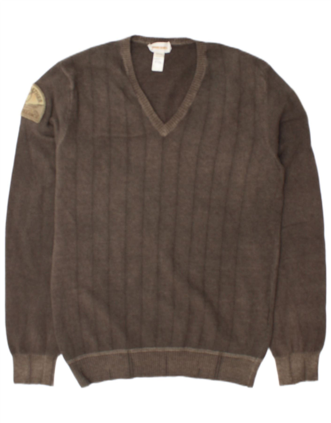 Diesel Herren-Pullover mit V-Ausschnitt, XL, graue Wolle