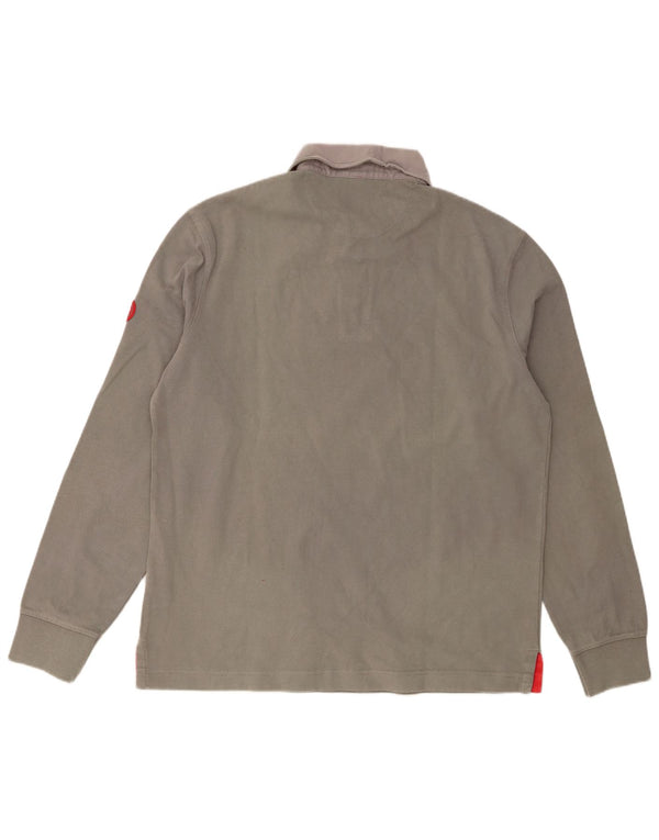 Murphy & Nye Herren Langarm-Poloshirt XL, grüne Baumwolle