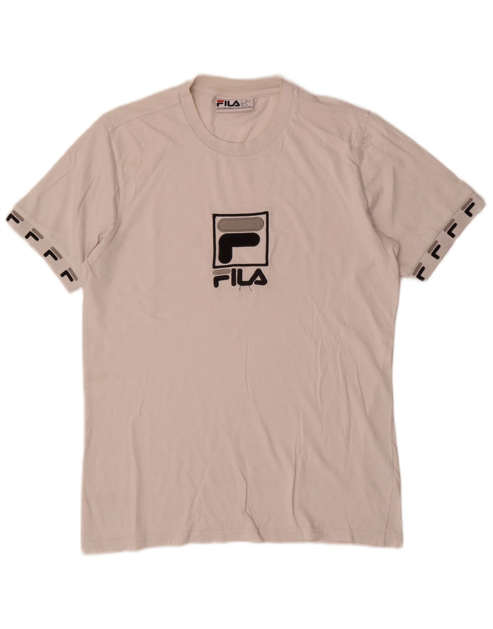 Fila Herren-T-Shirt mit Grafik, Größe S, weiße Baumwolle