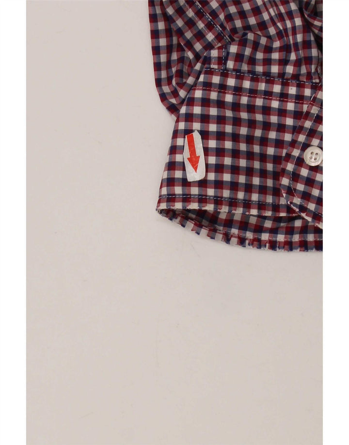Aspesi Herrenhemd Größe 41 16 Große rote Gingham-Baumwolle
