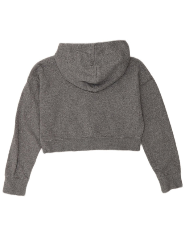 Nike Mädchen Graphic Crop Hoodie Pullover 12–13 Jahre große graue Baumwolle