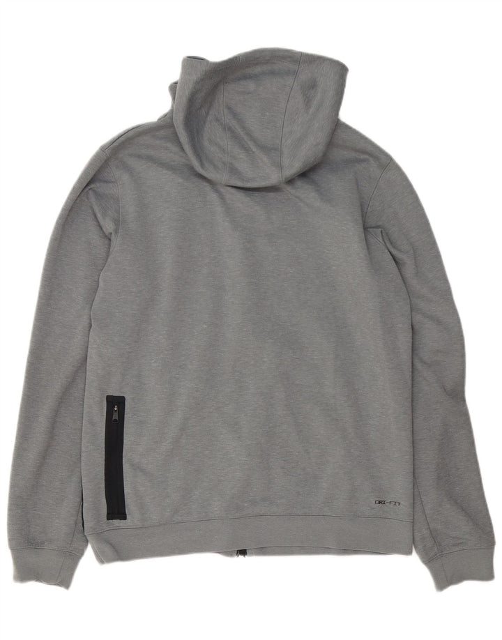 Jordan Herren-Kapuzenpullover mit Reißverschluss, mittelgraues Farbblock-Polyester