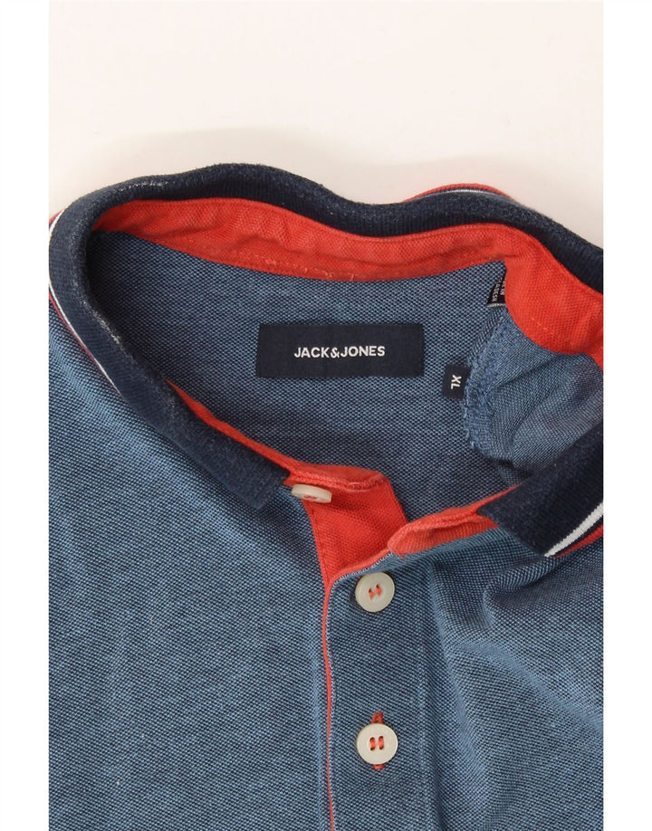 JACK & JONES Mens Polo Shirt XL Blue Cotton Vintage Jack & Jones and Second-Hand Jack & Jones from Messina Hembry 