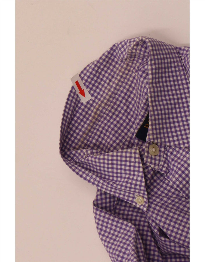 Polo Ralph Lauren Herrenhemd aus mittelvioletter Gingham-Baumwolle