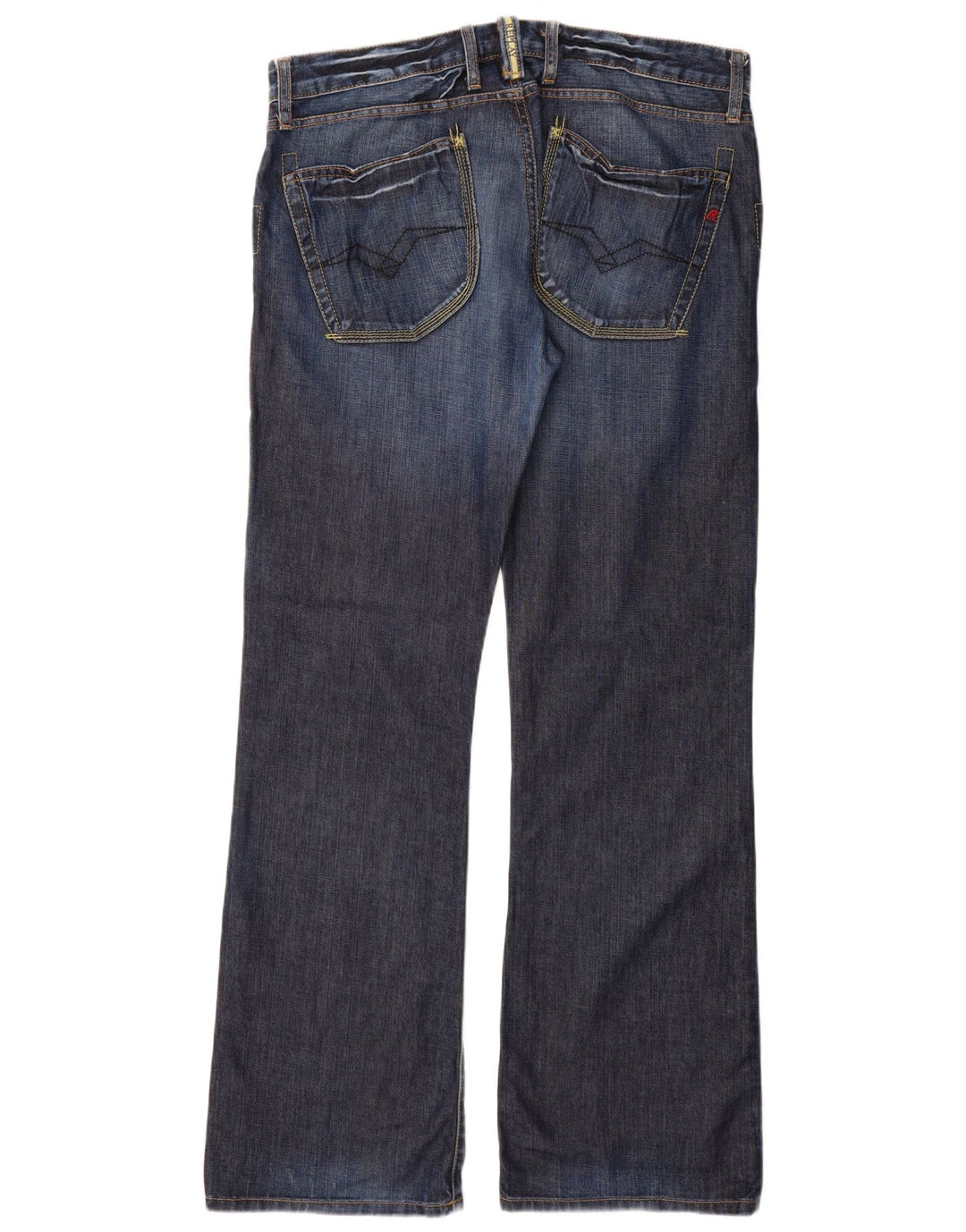REPLAY Herren Bootcut Jeans W36 L34 Marineblau Baumwolle