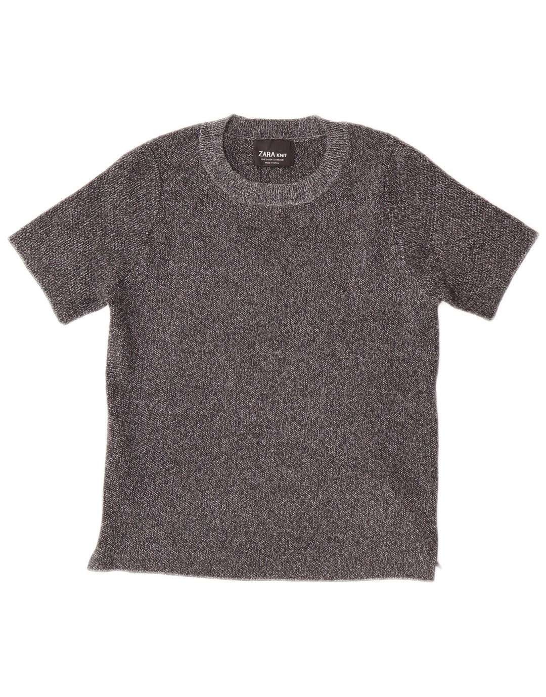 ZARA Damen Crop T-Shirt Top UK 8 Small Grau