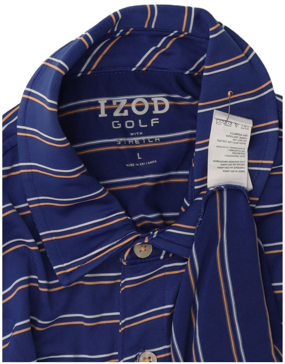 IZOD Herren-Golf-Poloshirt, groß, blau gestreift, Polyester