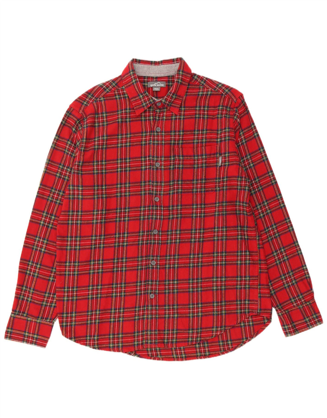 Eddie Bauer Herren-Flanellhemd, groß, rot kariert, Baumwolle