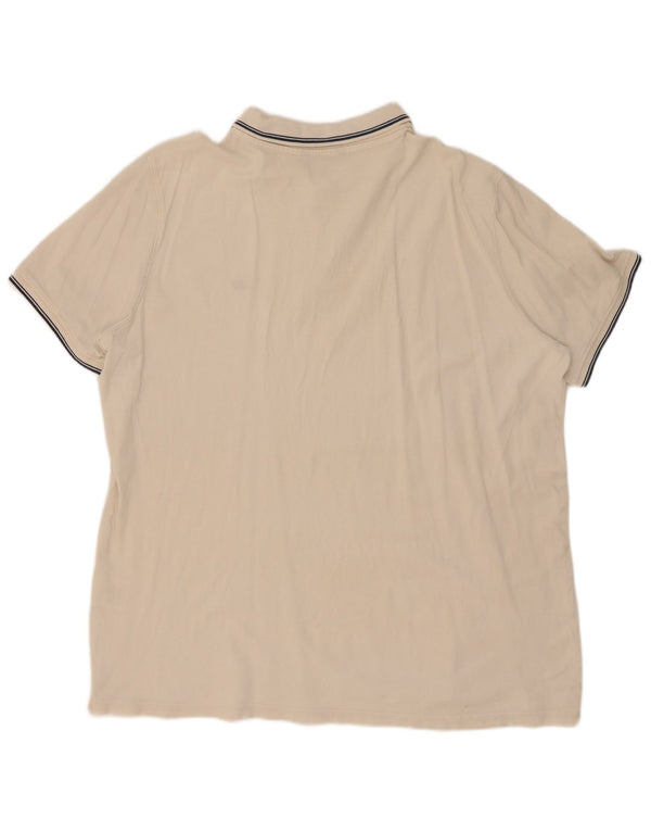 Carrera Herren Poloshirt 2XL weiß gestreift aus Baumwolle