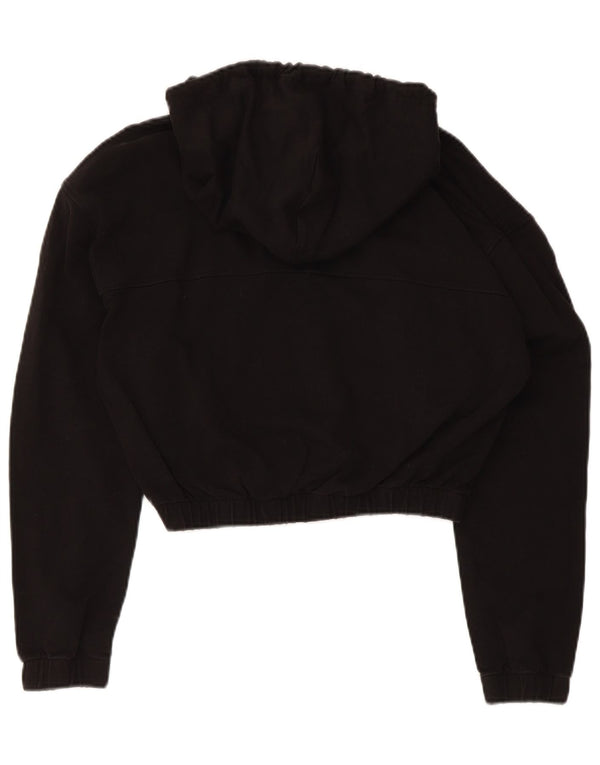Tommy Hilfiger Damen Crop Hoodie Pullover UK 10 Small Schwarz