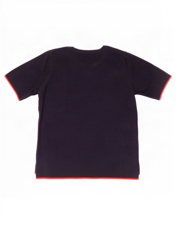 Zara Damen T-Shirt Top UK 10 Small Marineblau