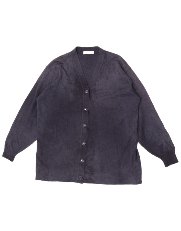 Marks & Spencer Damen-Cardigan-Pullover EU 38/40 Mittelmarineblaue Wolle