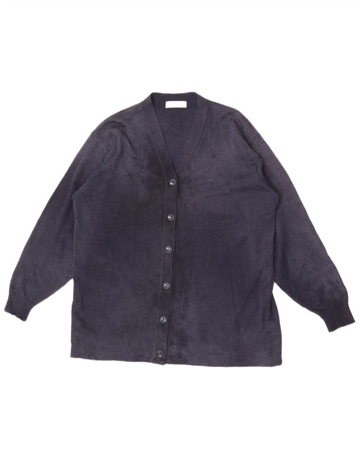 Marks & Spencer Damen-Cardigan-Pullover EU 38/40 Mittelmarineblaue Wolle