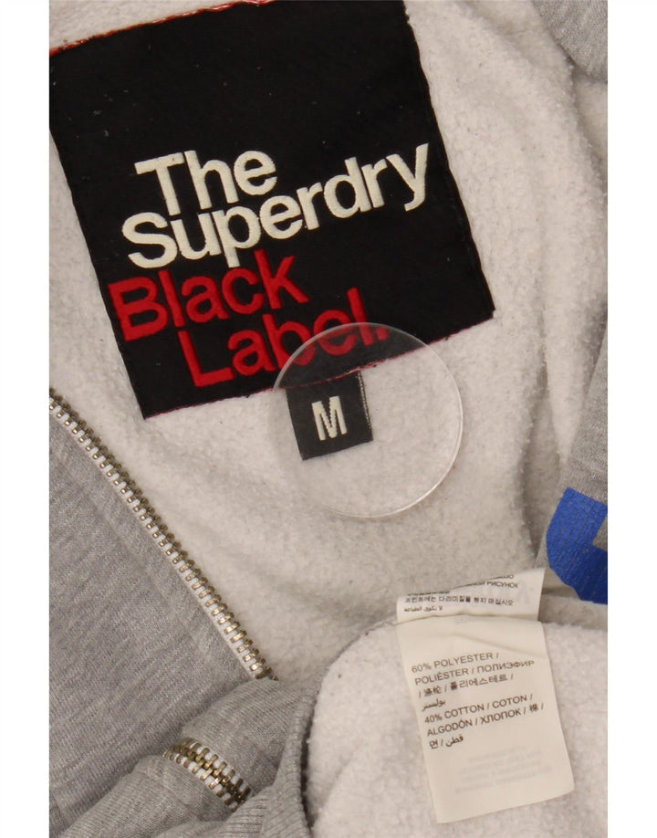 Superdry Herren-Kapuzenpullover mit grafischem Reißverschluss, mittelgraues Polyester