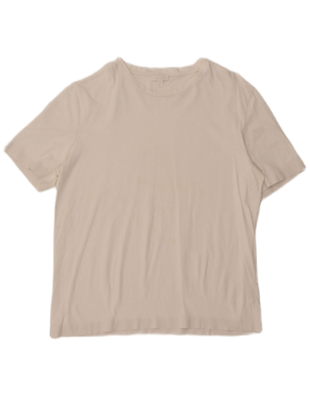 COS Herren-T-Shirt-Oberteil, groß, aus weißer Baumwolle