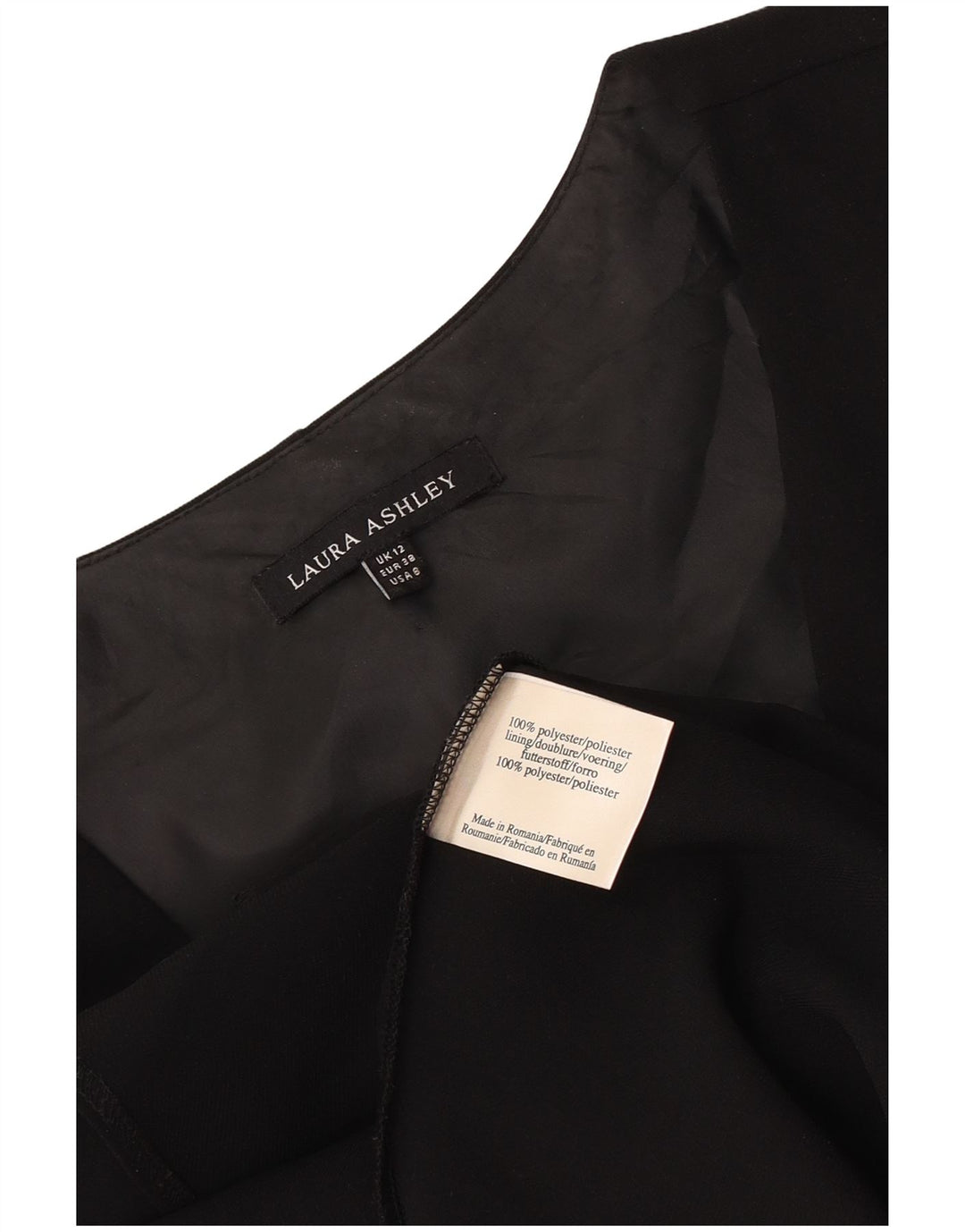 Ärmelloses A-Linien-Kleid für Damen von Laura Ashley, UK-Größe 12, Mittelschwarz, Polyester