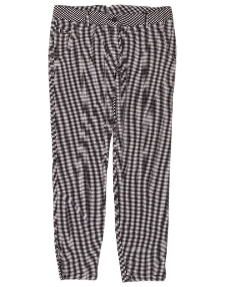 Chervo Damen Slim Casual Hose IT 44 Medium W38 L26 Schwarz Gingham