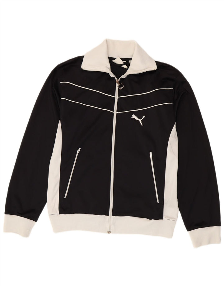 Puma Herren-Trainingsanzugoberteil, Jacke, Größe S, Schwarz, Farbblock-Polyester