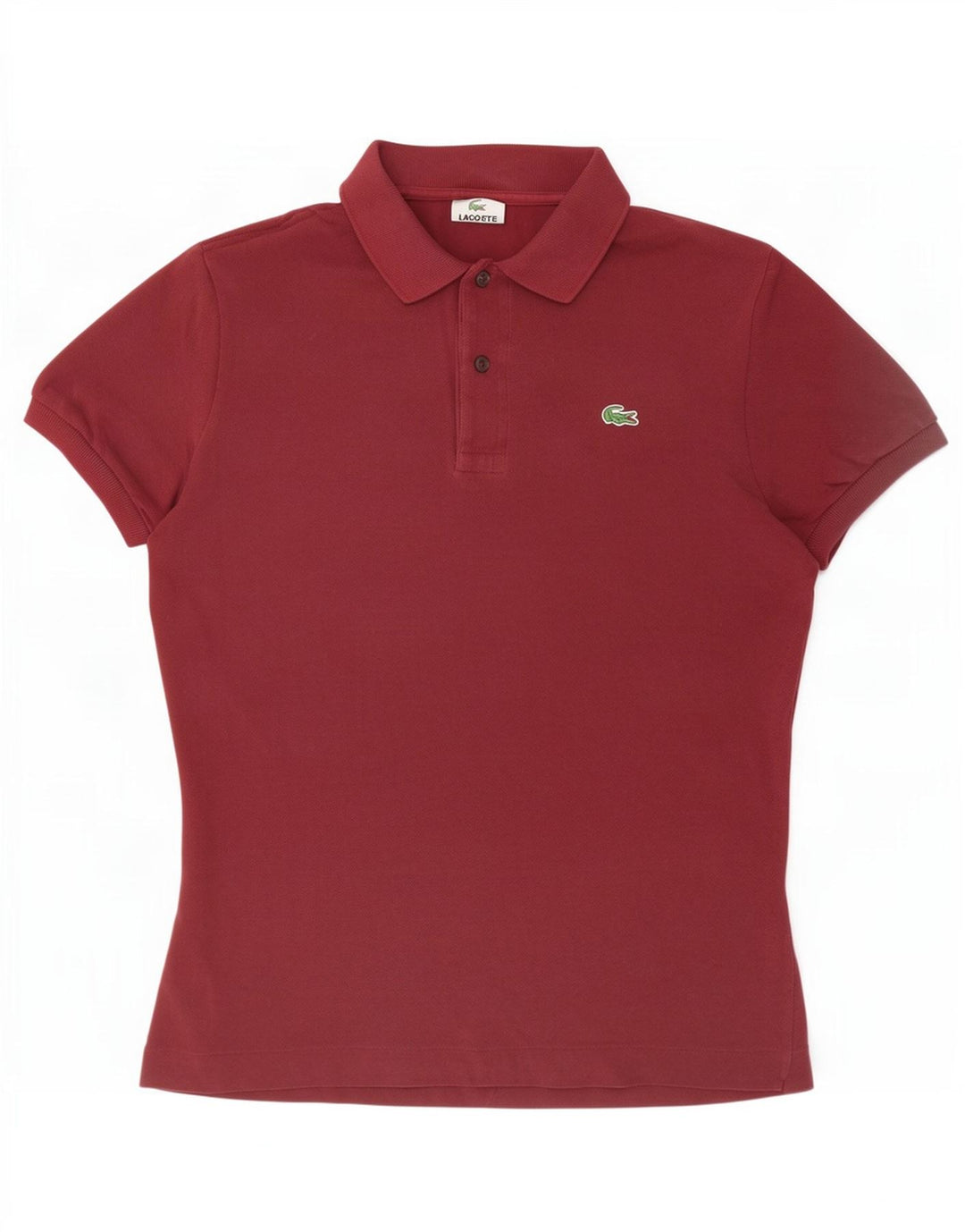 Lacoste Herren-Poloshirt, Größe 4, mittlere burgunderrote Baumwolle