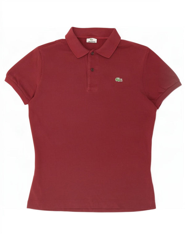 Lacoste Mens Polo Shirt Size 4 Medium Burgundy Cotton