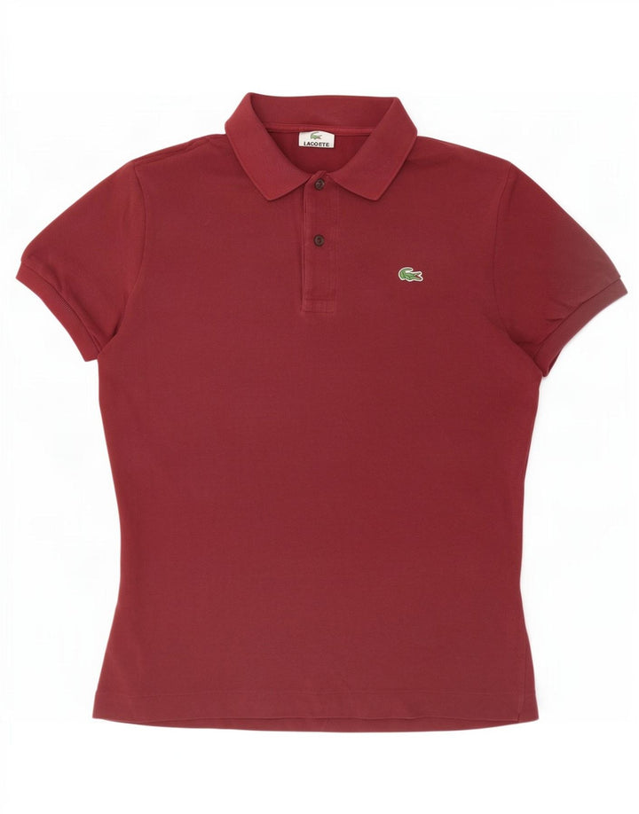 Lacoste Herren-Poloshirt, Größe 4, mittlere burgunderrote Baumwolle
