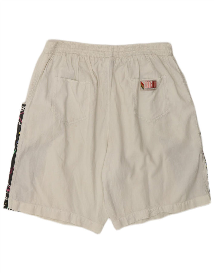 Vintage Herren Sport Shorts XL Weiß Colourblock