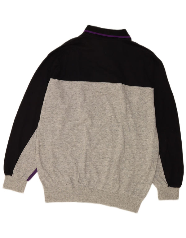 Campagnolo Herren-Pullover mit Polokragen, UK 42, Größe L, Grau, Farbblock