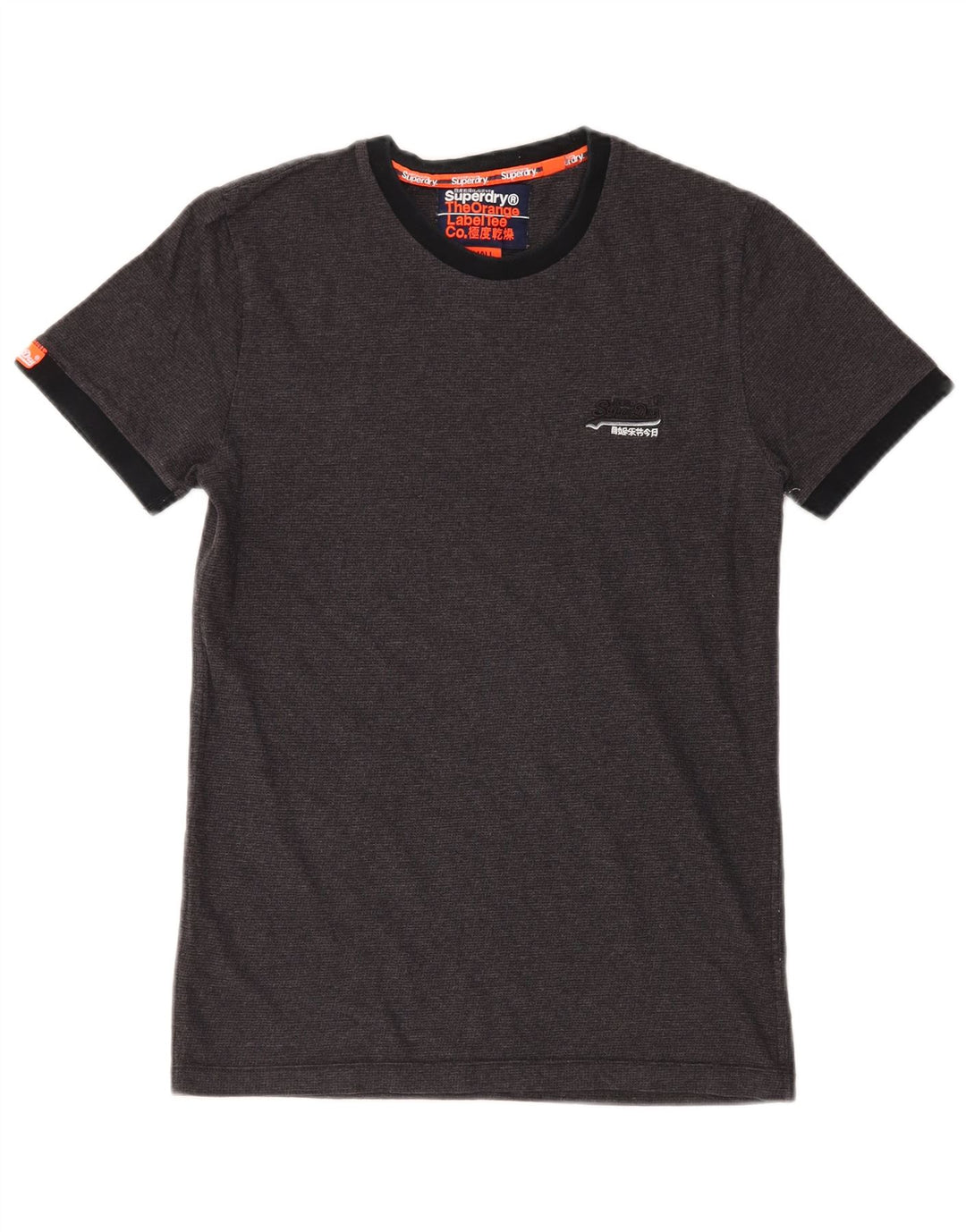 Superdry Herren T-Shirt Top Small Grau Baumwolle