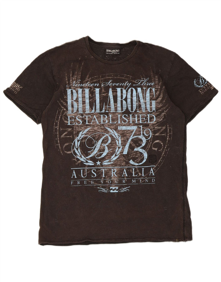 Billabong Herren Slim Fit Grafik-T-Shirt-Oberteil aus mittelbrauner Baumwolle