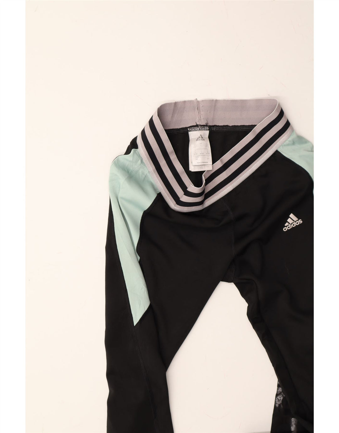 ADIDAS Womens Leggings UK 8/10 Small  Black Colourblock Polyester Vintage Adidas and Second-Hand Adidas from Messina Hembry 