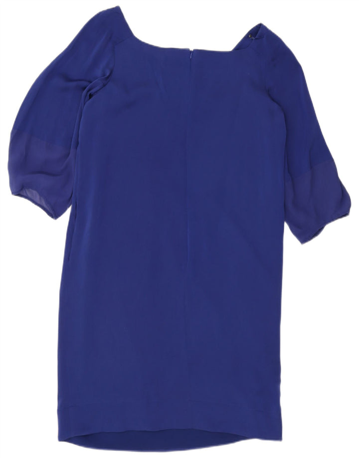 Armani Collezioni Damen Etuikleid mit 3/4-Ärmeln IT 44 Mittelblau