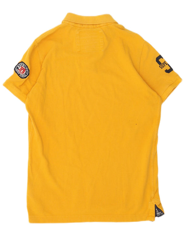 Superdry Herren-Poloshirt mit Grafik XL, gelbe Baumwolle