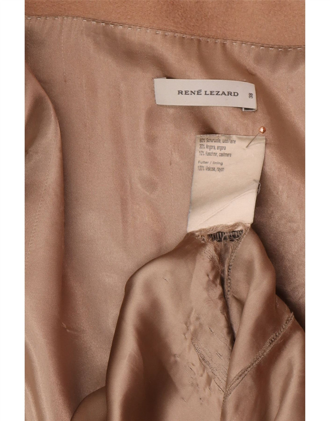 RENE LEZARD Damen Mantel EU 38 Mittelbeige Wolle