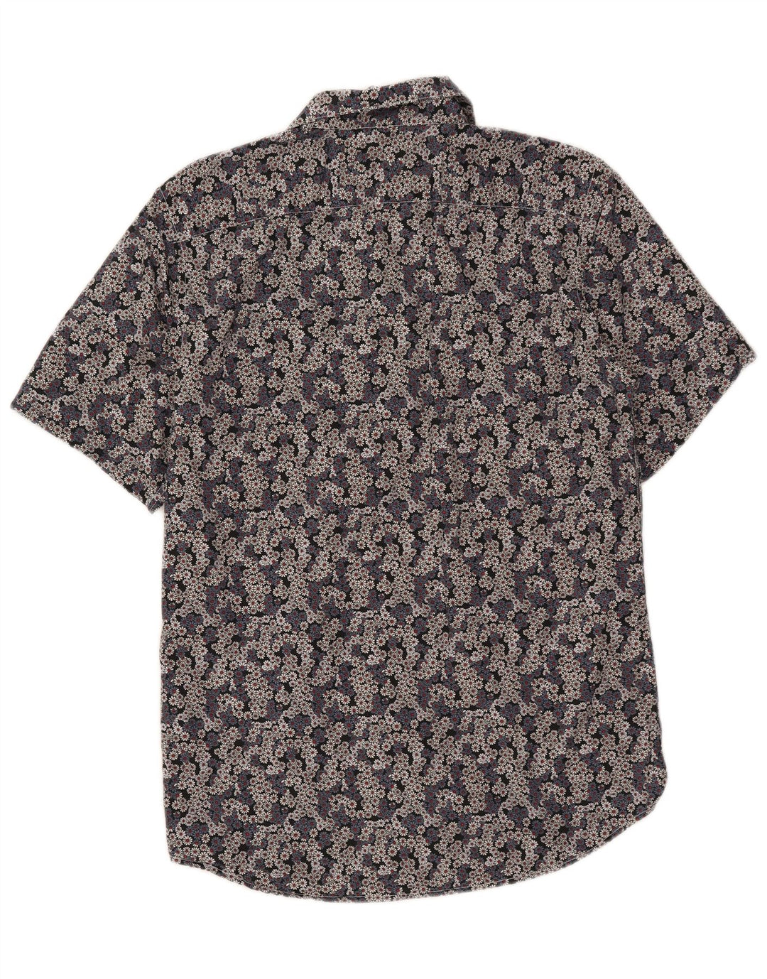 BENETTON Herren-Kurzarmhemd, mittelgroß, mehrfarbig, Blumenmuster, Baumwolle