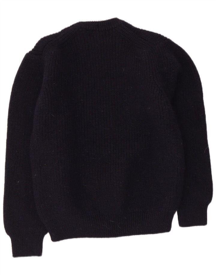 Barbour Herren-Pullover mit Rundhalsausschnitt, groß, marineblaue Schurwolle