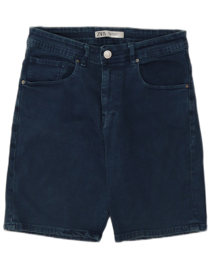 Zara Herren Jeansshorts EU 40 Medium W31 Marineblaue Baumwolle